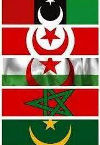 drapeaux des pays du Maghreb